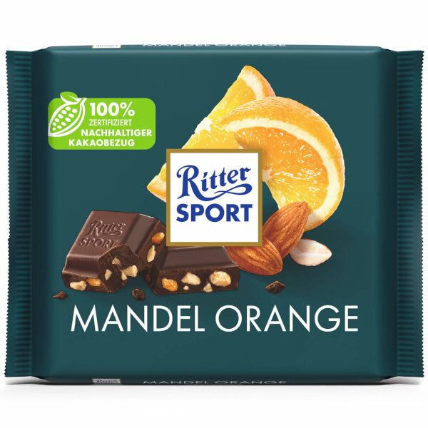 Dark Chocolate 50% with Almond & Orange - 100g (Parallel Import)