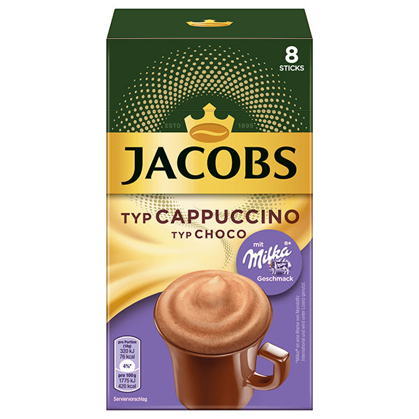 Instant Coffee Drink (Cappuccino Milka, 8 pieces) - 144g (Parallel Import)