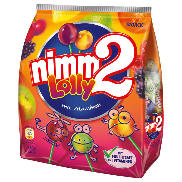 Nimm2 Fruity Lolly Lollipop 120G