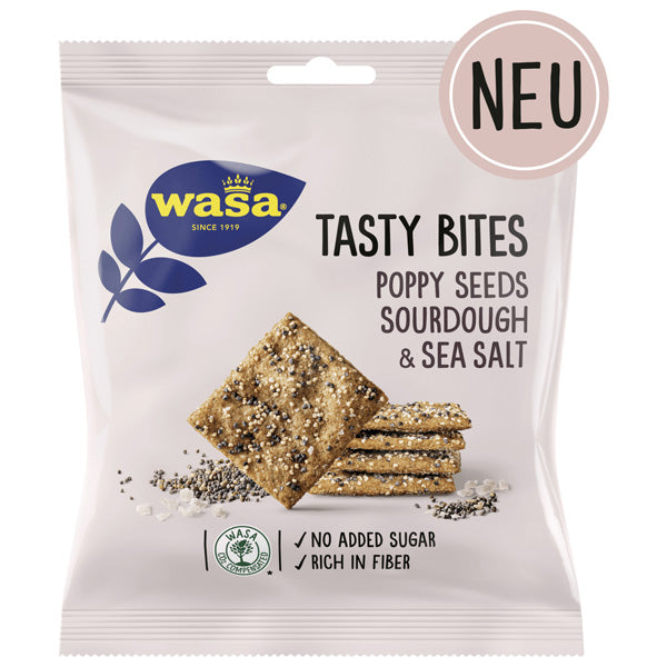 Tasty Bites Soudough Crackers (Poppy Seeds and Sea Salt) - 50g (Parallel Import)