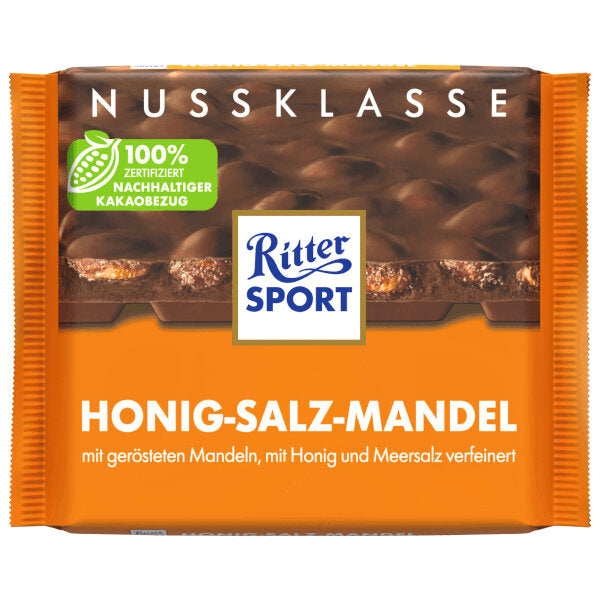 Milk Chocolate with Salted Honey Almonds - 100g (Parallel Import)