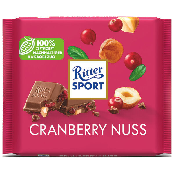 Milk Chocolate with Dired Cranberries & Hazelnuts - 100g (Parallel Import)