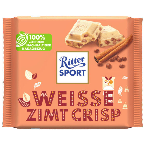 White Chocolate Bar with Cinnamon Crisp - 100g (Parallel Import)