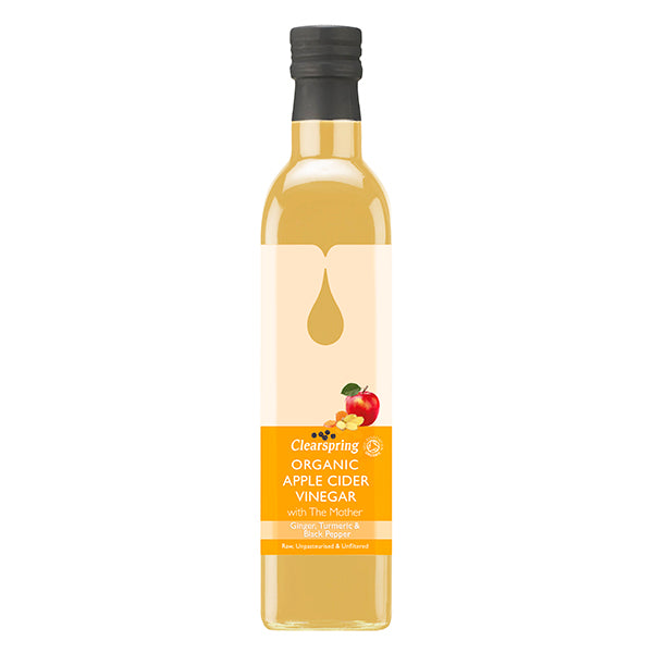 Clearspring Organic Apple Cider Vinegar With The Mother (Ginger, Turmeric &amp; Black Pepper) 500ml