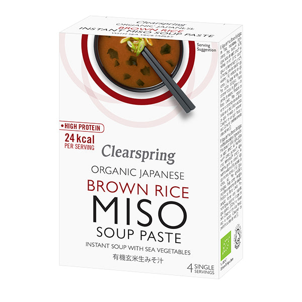 Clearspring Organic Japanese Brown Rice Instant Miso Soup Paste With Sea Vegetable 4X15G