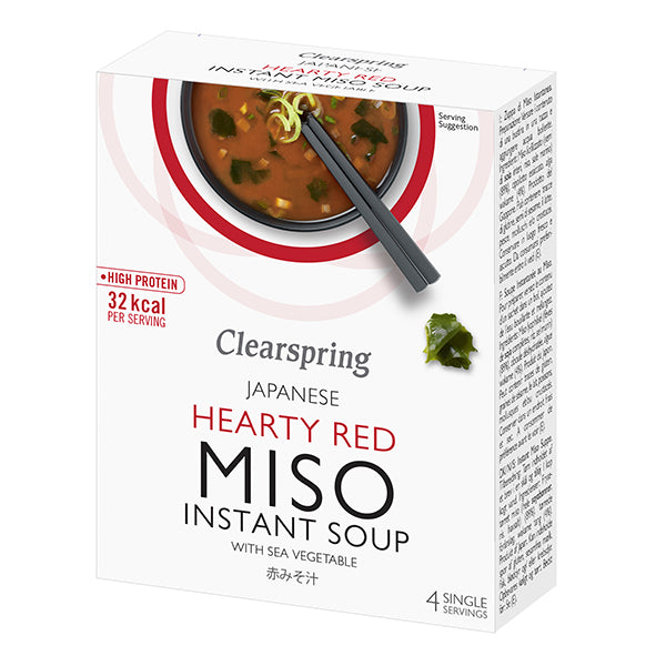 Japanese Instant Miso Soup - Hearty Red with Sea Veg - 4x10g