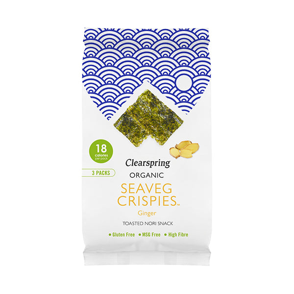 Organic Ginger Sea Vegetable (Crispies Seaweed) - 3x4g