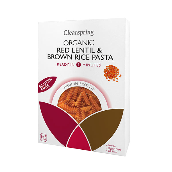 Organic GF Red Lentil & Brown Rice Pasta - Fusilli - 250g