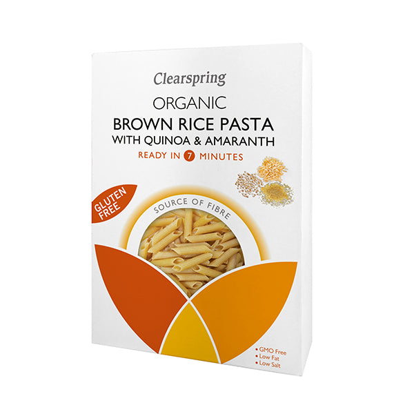 Clearspring Organic Gf Brown Rice Pasta With Quinoa & Amaranth Penne 250G