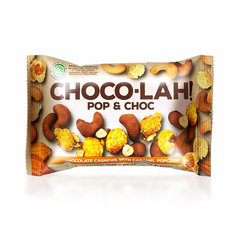 Pop & Choc Choco-lah! - Chocolate Cashews with Caramel Popcorn - 30g