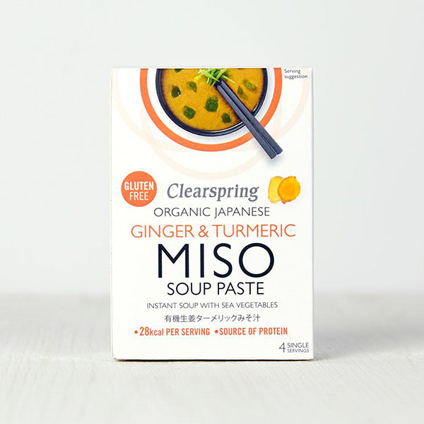 Clearspring Organic Instant Miso Soup Paste (Ginger & Turmeric) 4X15G