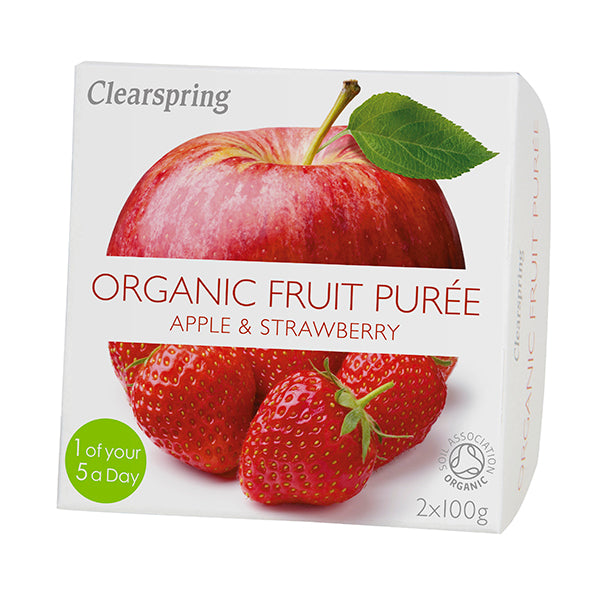 Clearspring Organic Fruit Puree Apple/Strawberry 2X100G
