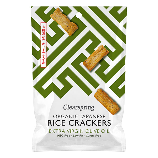 Organic Japanese Rice Crackers - Olive Oil & Salt  - 50g