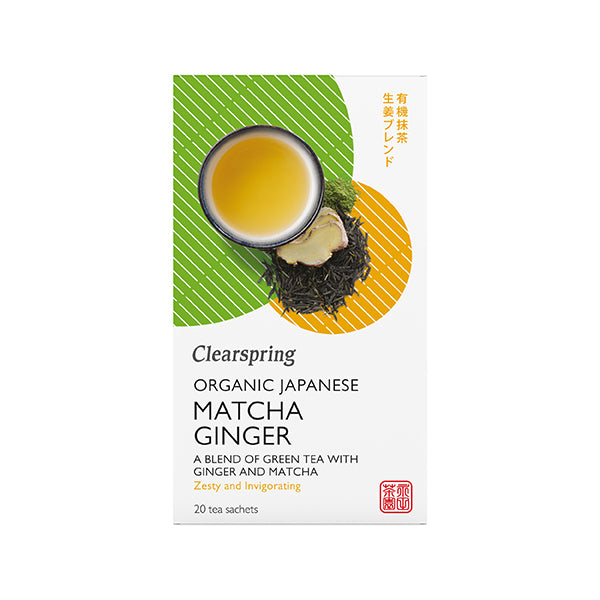 Clearspring Organic Japanese Matcha Ginger 20 Tea Sachets